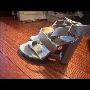 Fashion Nova Jean Block Heel Sandals